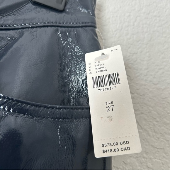 NWT AGOLDE Recycled Leather 90's Pinch-Waist Pants in Carbon - Picture 6 of 10